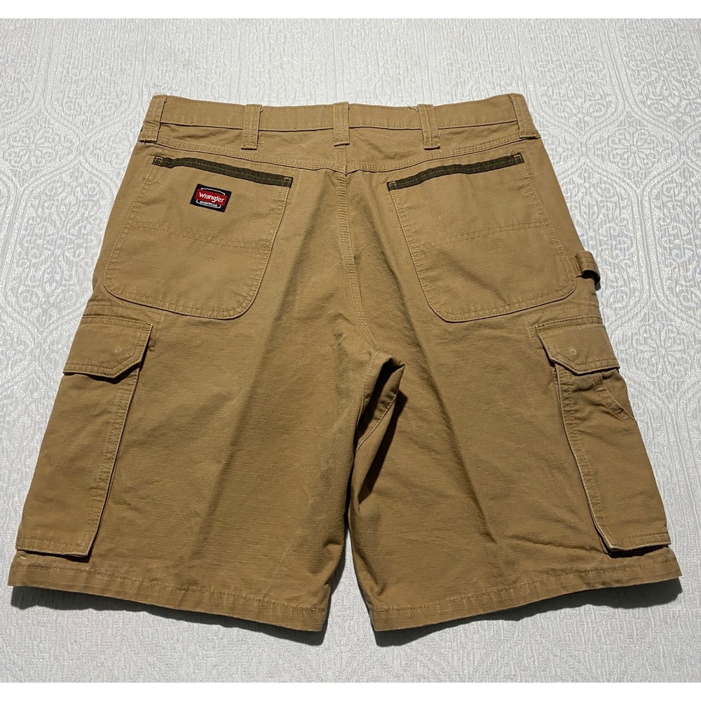 Wrangler Workwear Mens 36 Tan Ripstop Cargo Carpenter Shorts Khaki 112337579 - Picture 3 of 7